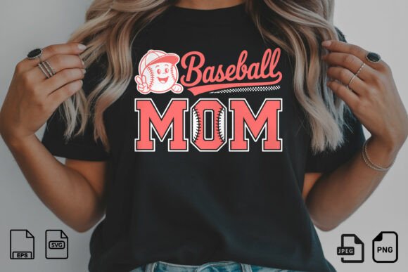 Baseball Mom Cute SVG Design Graphics