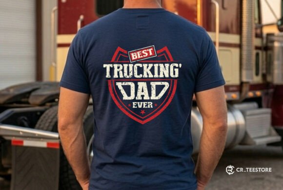 Best Trucking Dad Ever T-Shirt Design