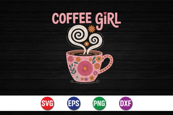 Coffee Girl Floral SVG Design
