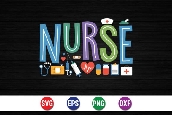 Cute Nurse Typography Medical Design Graphics