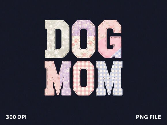 Floral Patch Cute Dog Mom T-Shirt Graphics