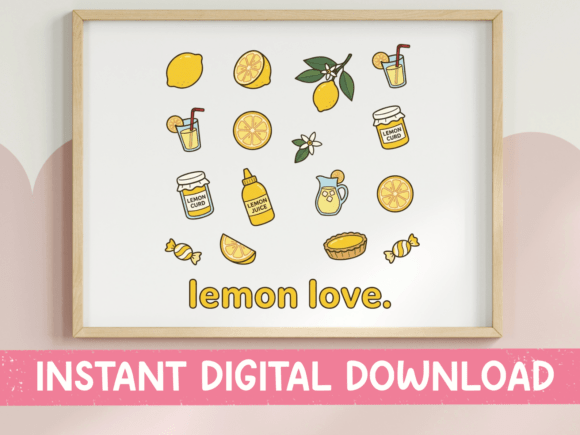 Lemon Love Citrus Scatter SVG PNG for Graphics and T-Shirt Designs