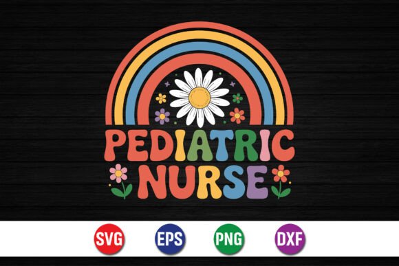 Pediatric Nurse Rainbow Design Graphics