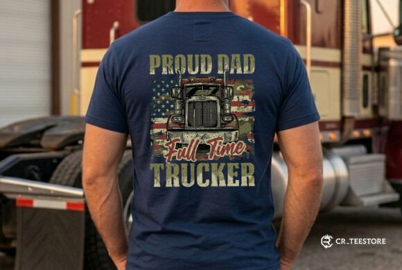 Proud Full Time Trucker Dad Svg