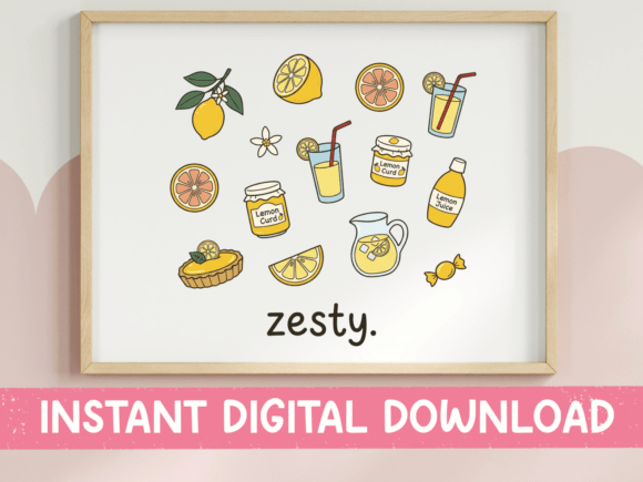 Zesty Lemon Citrus Scatter SVG PNG for Graphics and T-Shirt Designs